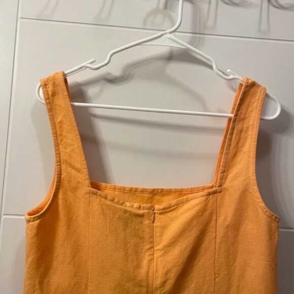 NWT Tach Afrodita Mini Dress Linen Floral Embroidered Cutouts Orange XL - Picture 10 of 16
